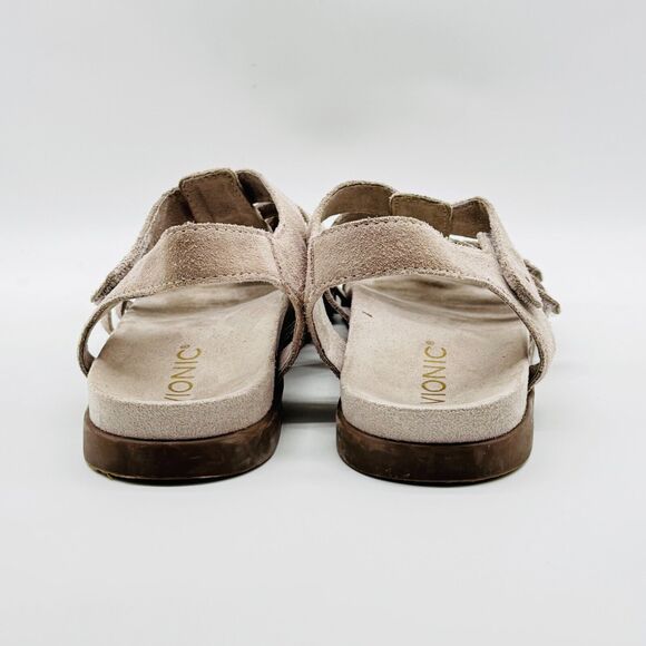 Vionic Sandals Womens 8 Gray Suede Strappy Gladiator Cage Casual Comfort Shoes - Picture 7 of 13